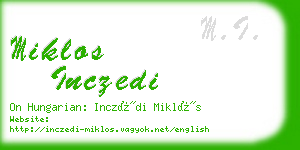 miklos inczedi business card